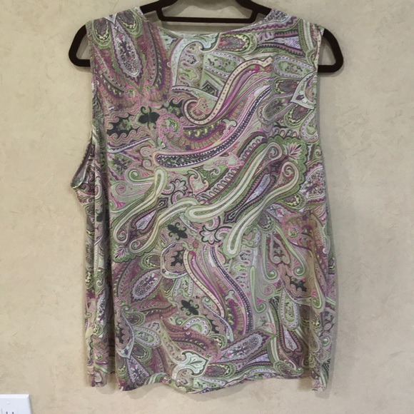 Talbots Paisley Ruffle Top - Picture 3 of 4